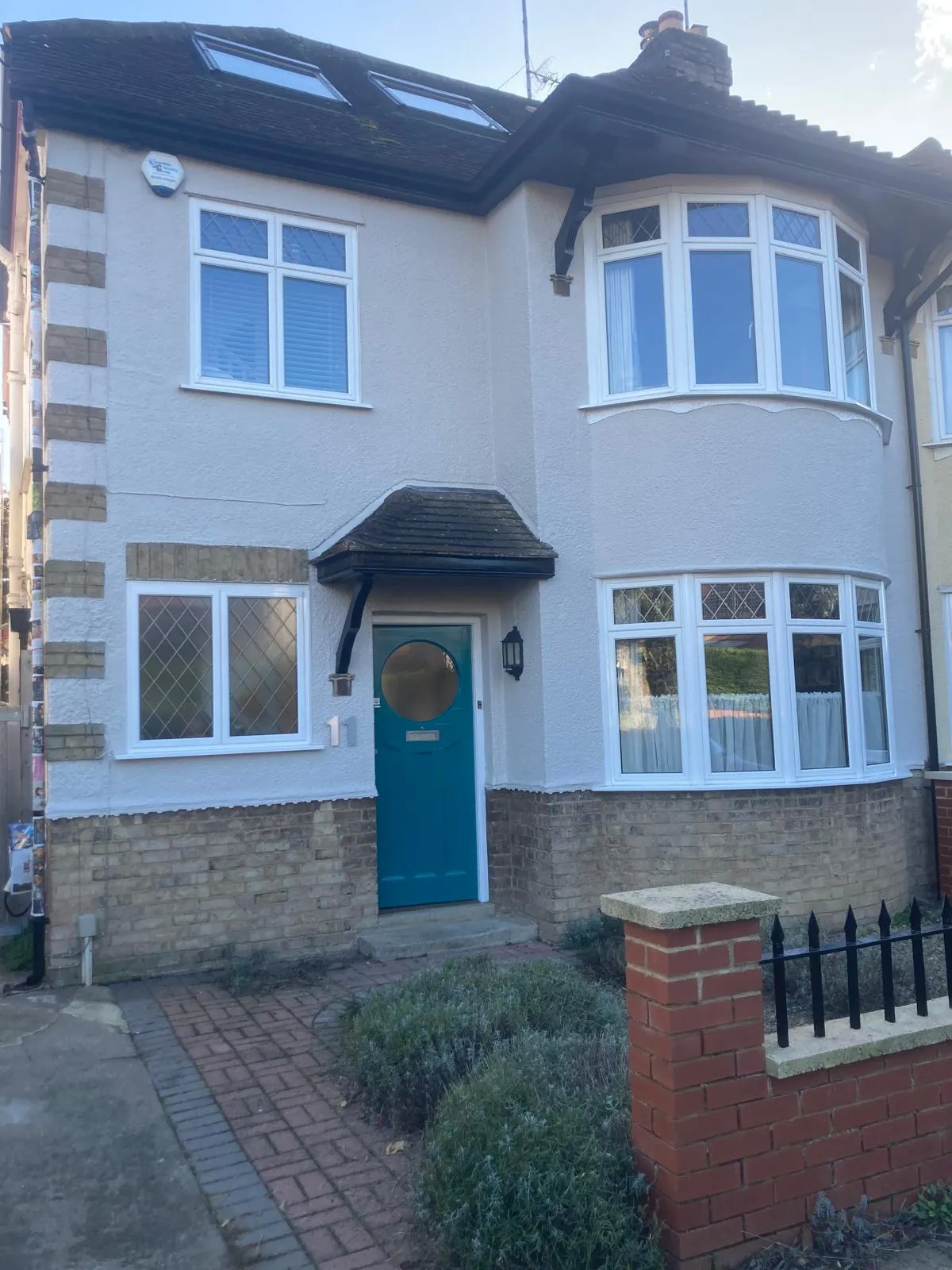 Freshly rendered and decorated house exterior