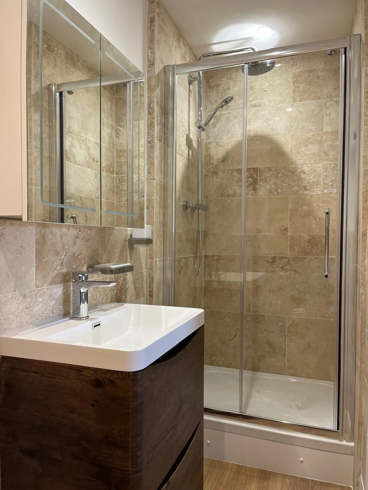 Fresh bathroom and walk in shower