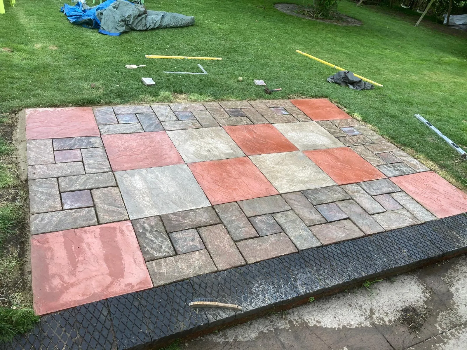 Freshly paved patio feature